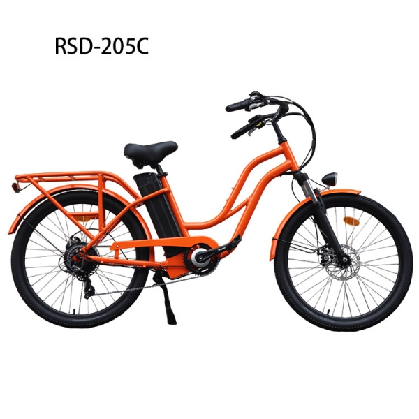 26INCH Step-Thru Frame Electric Bike 48V 500W with Cargo Rear Carrier RSD-205C